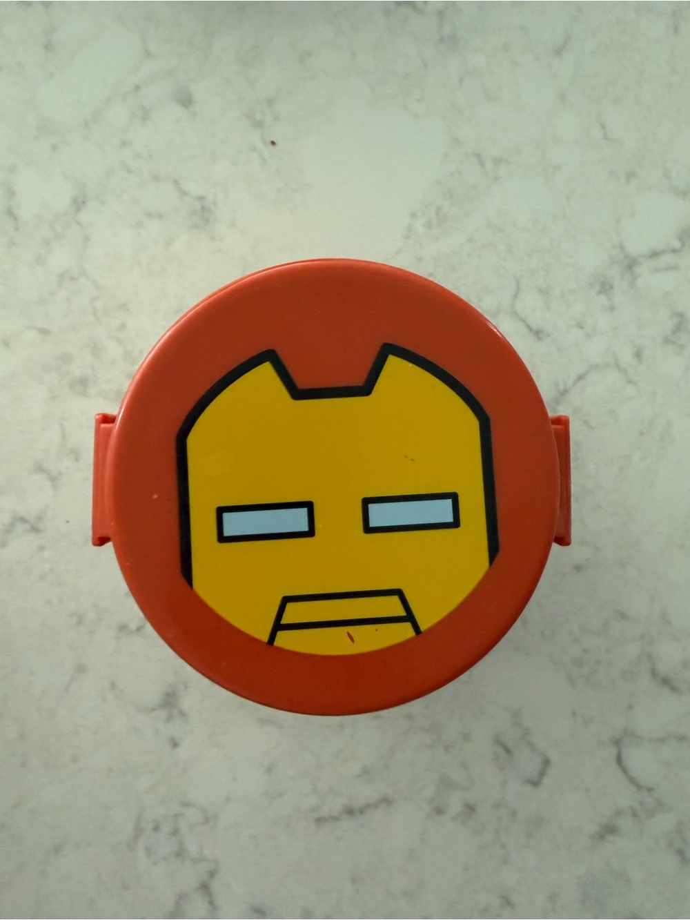 Red & Yellow Iron Man Inspired Round Snack Container